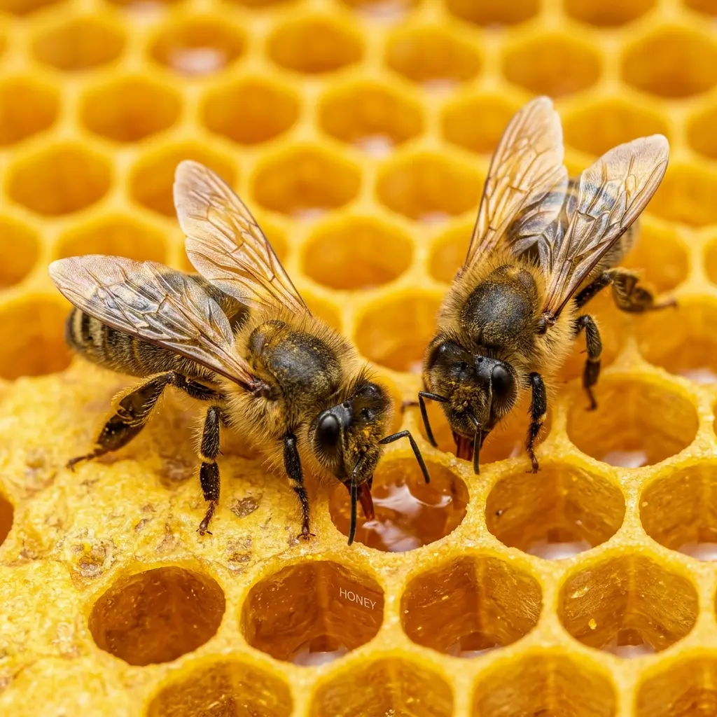 artisan honeycombs rich with honey